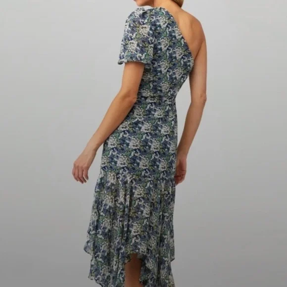 ASTR The Label SANTORINI DRESS Blue Green Yellow MIDI White Small - Picture 2 of 6